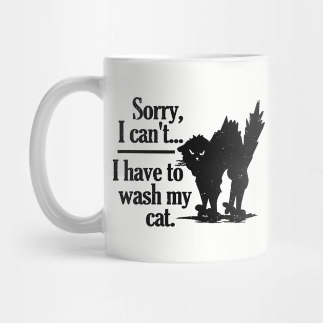 Funny sorry I can't I have to wash my black cat by Etopix